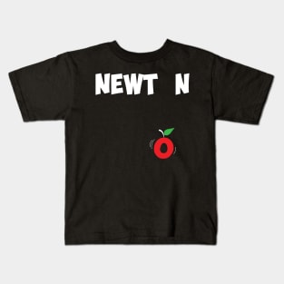 Newton Scientist Gravity Text Kids T-Shirt